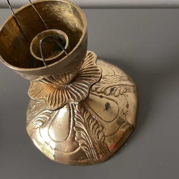 Vintage Brass Ornate Regency Candlestick Holder - Picture 4 of 8